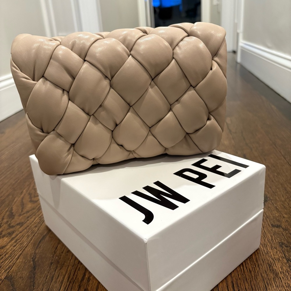 JW PEI Beige Quilted Crossbody Bag